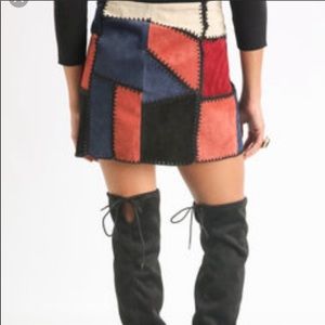 Willow & Clay Patchwork Suede Skirt